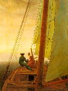 Caspar David Friedrich On Board a Sailing Ship Norge oil painting reproduction